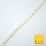 5 COLOURS - Mix Variety Mini Pearl Beaded Slim Ribbon Trim Border Lace 1cm Wide