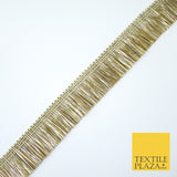 4 COLOURS - Soft Metal Effect Fringe Tassel Ribbon Trim Border Lace - 3cm Wide