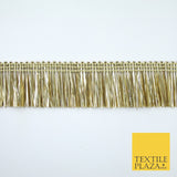 4 COLOURS - Soft Metal Effect Fringe Tassel Ribbon Trim Border Lace - 3cm Wide