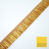 4 COLOURS - Soft Metal Effect Fringe Tassel Ribbon Trim Border Lace - 3cm Wide