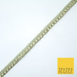 15 COLOURS - Premium Slim Sequin Pearl Beaded Ribbon Trim Border Lace - 1cm Wide