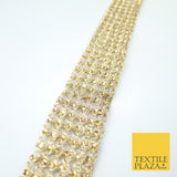 GOLD 6 Row Swag Intense Diamonte Stones Fancy Trim Border Lace - 4cm Wide - X649