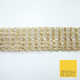 GOLD 6 Row Swag Intense Diamonte Stones Fancy Trim Border Lace - 4cm Wide - X649