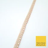 15 COLOURS - Premium Slim Sequin Pearl Beaded Ribbon Trim Border Lace - 1cm Wide