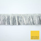 4 COLOURS - Soft Metal Effect Fringe Tassel Ribbon Trim Border Lace - 3cm Wide