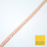 15 COLOURS - Premium Slim Sequin Pearl Beaded Ribbon Trim Border Lace - 1cm Wide