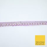 15 COLOURS - Premium Slim Sequin Pearl Beaded Ribbon Trim Border Lace - 1cm Wide