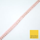 15 COLOURS - Premium Slim Sequin Pearl Beaded Ribbon Trim Border Lace - 1cm Wide