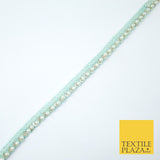 15 COLOURS - Premium Slim Sequin Pearl Beaded Ribbon Trim Border Lace - 1cm Wide