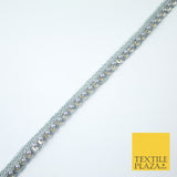 15 COLOURS - Premium Slim Sequin Pearl Beaded Ribbon Trim Border Lace - 1cm Wide