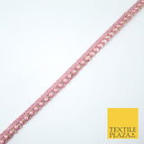 15 COLOURS - Premium Slim Sequin Pearl Beaded Ribbon Trim Border Lace - 1cm Wide