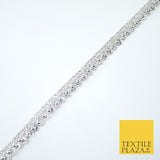 15 COLOURS - Premium Slim Sequin Pearl Beaded Ribbon Trim Border Lace - 1cm Wide