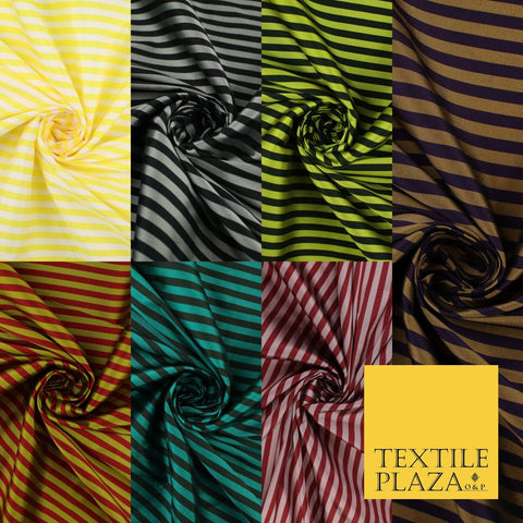7 COLOURS - High Quality Striped Ticking Faux Silk Taffeta Dress Fabric