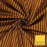 7 COLOURS - High Quality Striped Ticking Faux Silk Taffeta Dress Fabric