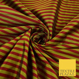 7 COLOURS - High Quality Striped Ticking Faux Silk Taffeta Dress Fabric