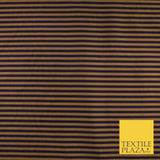 7 COLOURS - High Quality Striped Ticking Faux Silk Taffeta Dress Fabric