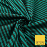 7 COLOURS - High Quality Striped Ticking Faux Silk Taffeta Dress Fabric