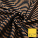 7 COLOURS - High Quality Striped Ticking Faux Silk Taffeta Dress Fabric