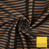 7 COLOURS - High Quality Striped Ticking Faux Silk Taffeta Dress Fabric