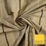 8 COLOURS - Fryetts Luxury Textured Multi Line Striped 100% PURE SILK Fabric