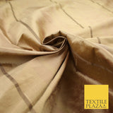 8 COLOURS - Fryetts Luxury Textured Multi Line Striped 100% PURE SILK Fabric