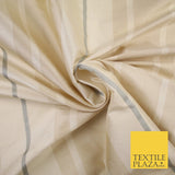 8 COLOURS - Fryetts Luxury Textured Multi Line Striped 100% PURE SILK Fabric