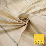 8 COLOURS - Fryetts Luxury Textured Multi Line Striped 100% PURE SILK Fabric