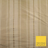 8 COLOURS - Fryetts Luxury Textured Multi Line Striped 100% PURE SILK Fabric