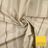 8 COLOURS - Fryetts Luxury Textured Multi Line Striped 100% PURE SILK Fabric