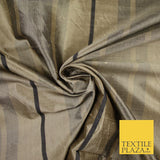 8 COLOURS - Fryetts Luxury Textured Multi Line Striped 100% PURE SILK Fabric