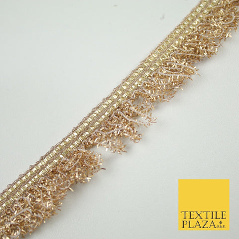 Fuzzy Matt Light Matt Gold Trim Ribbon Border Lace Ethnic 1.5cm Wide X688