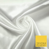 Plain Solid Smooth Shiny Lightweight Poly Satin Fabric Dress Lining Material 58"