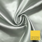 Plain Solid Smooth Shiny Lightweight Poly Satin Fabric Dress Lining Material 58"