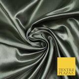 Plain Solid Smooth Shiny Lightweight Poly Satin Fabric Dress Lining Material 58"