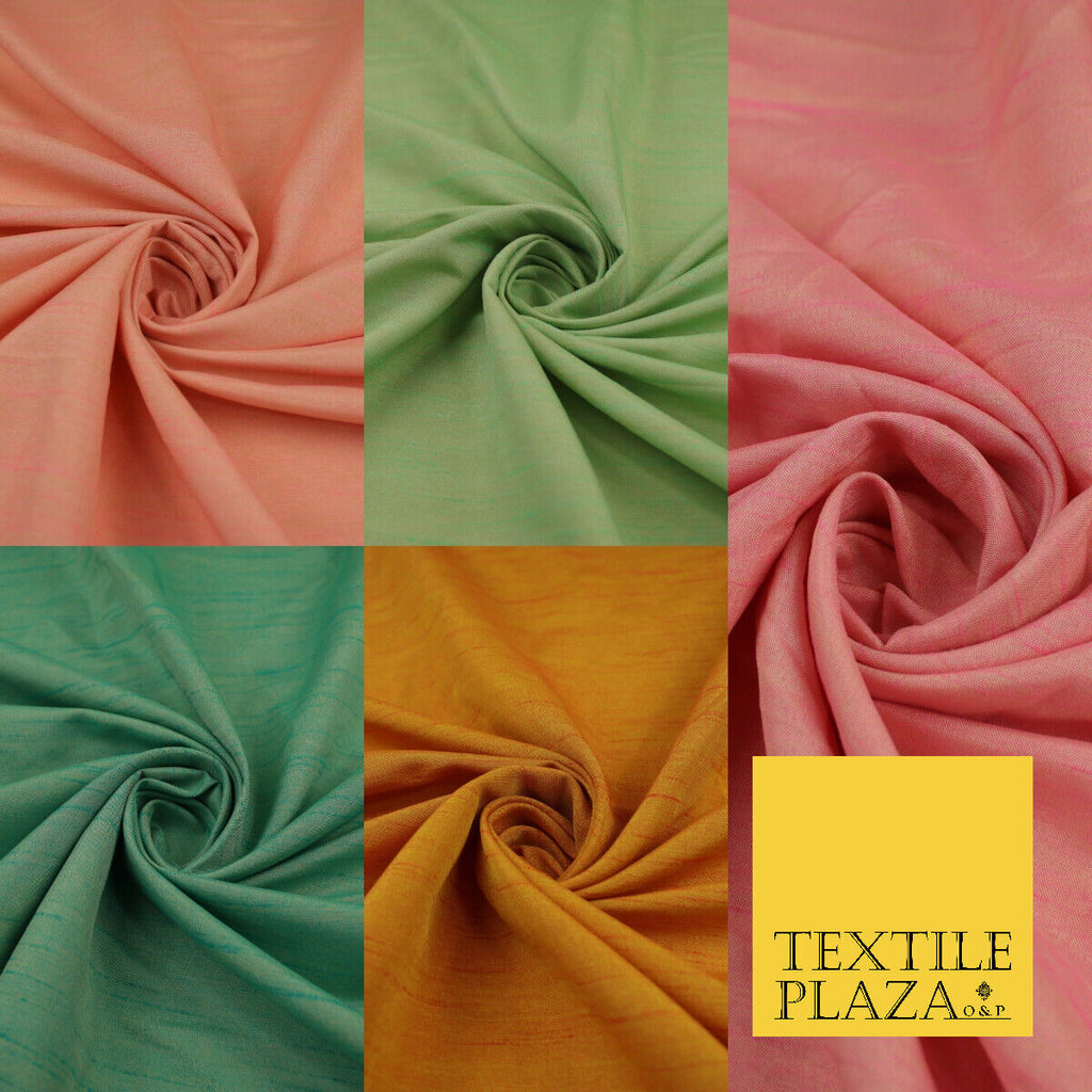 5 COLOURS Plain Two Tone Shot Dyed Faux Dupion Raw Silk Polyester Dress Fabric