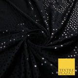 ALL BLACK Sequin Spotted Jersey Polyester Fabric 58" 9147