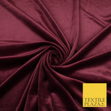 WINE BURGUNDY Soft Plain Velvet Velour Fabric Stretch Material - 45" Wide - 9107