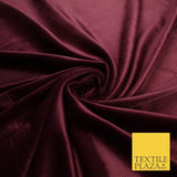 WINE BURGUNDY Soft Plain Velvet Velour Fabric Stretch Material - 45" Wide - 9107