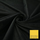 Black Plain 100% COTTON VELVET Non-Stretch Fabric Material Dress Craft 52" 9403