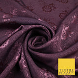 8 COLOURS - Premium Floral Leafy Tonal Satin Jacquard Dress Fabric 58" Wide