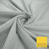 High Quality White Grey Check Gingham Faux Silk Taffeta Dress Fabric 57" 9642