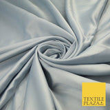 8 COLOURS -  Luxury Plain Smooth Dull Matt Bridal Satin Fabric Dress 56" Wide