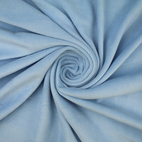 SKY BLUE Soft Velvet Velour Fabric Stretch Material 64" WIDE 9768