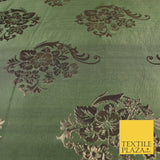 3 COLOURS - Antique Gold Floral Textured Metallic Fancy Brocade Jacquard Fabric