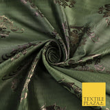 3 COLOURS - Antique Gold Floral Textured Metallic Fancy Brocade Jacquard Fabric