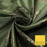 3 COLOURS - Antique Gold Floral Textured Metallic Fancy Brocade Jacquard Fabric