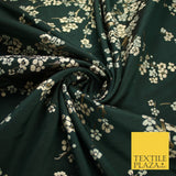 Bottle Green Sage Ditsy Floral Vine Metallic Textured Brocade Dress Fabric 9957