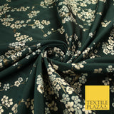 Bottle Green Sage Ditsy Floral Vine Metallic Textured Brocade Dress Fabric 9957