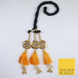 DEEP YELLOW SEQUIN Parandi Paranda Indian Tassels Mehndi Jago Hair Braid PR605