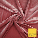 19 COLOURS - LUXURY Plush Plain Stretch Velvet Velour Fabric Material Craft 58"